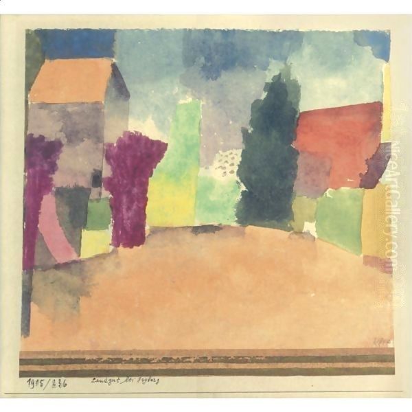 Country House Near Fribourg Oil Painting by Paul Klee