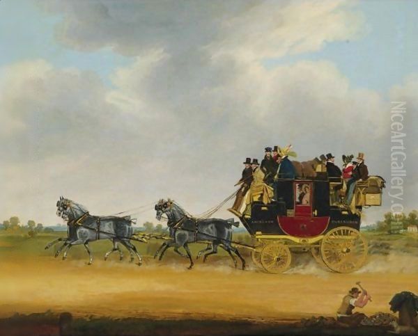 The London - Cirencester Royal Mail Coach Oil Painting by James Pollard