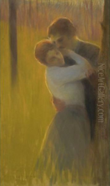 The Embrace Oil Painting by Gaston de Latouche