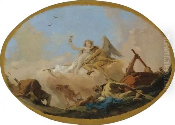 Time Discovering Truth Oil Painting by Giovanni Battista Tiepolo