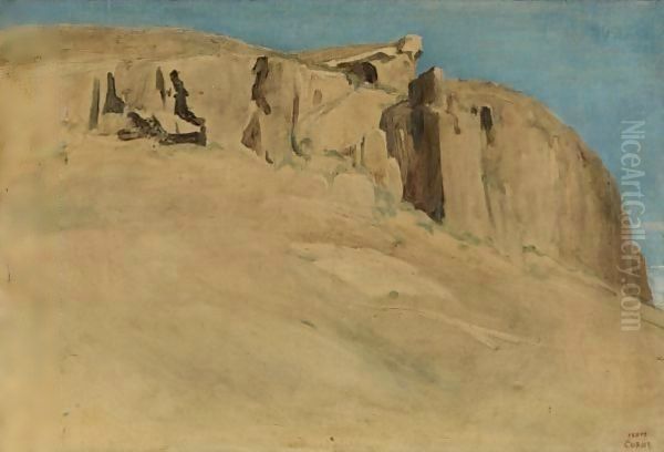 Civita Castellana, High Rocks Oil Painting by Jean-Baptiste-Camille Corot