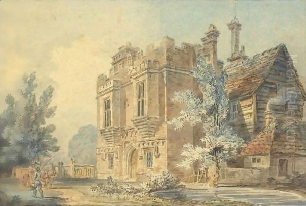 View Of The Gatehouse At Rye House, Hertfordshire Oil Painting by Joseph Mallord William Turner