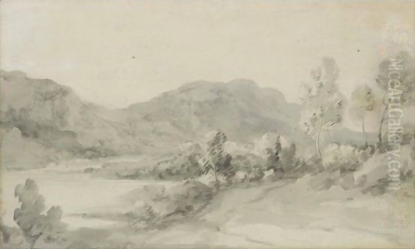 A View In The Lake District Oil Painting by Thomas Gainsborough