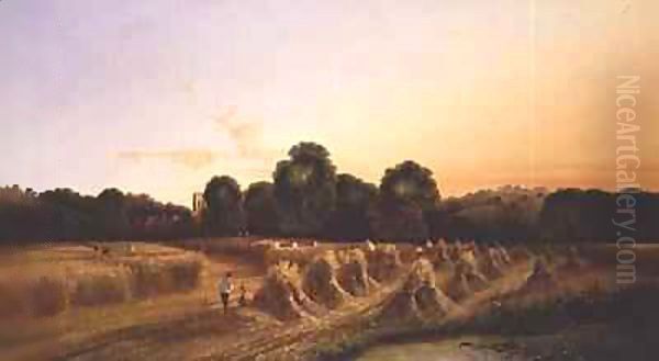 Evening Harvest Oil Painting by Edwin Henry Boddington