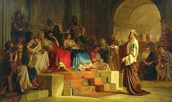 Trial of the Apostle Paul Oil Painting by Nikolai K Bodarevski