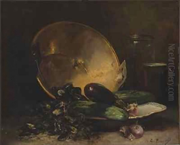 Still Life Oil Painting by E. Bocquet