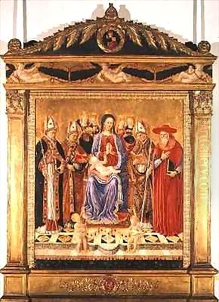 The Virgin and Child Enthroned with Saints Oil Painting by Giovanni Boccati