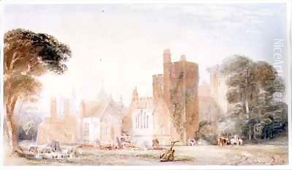 The Old North Front of Lambeth Palace during Demolition Oil Painting by Edward Blore