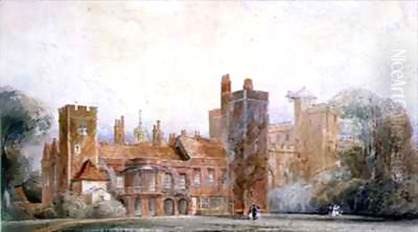 Old North Front, Lambeth Palace Oil Painting by Edward Blore