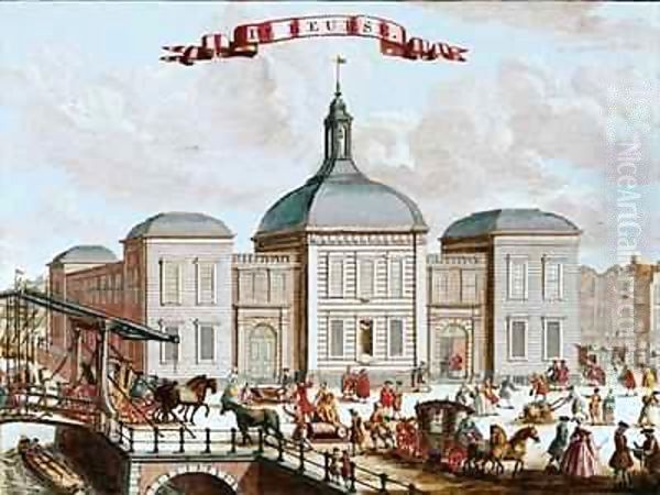 The Stock Exchange, Amsterdam Oil Painting by Francois van Bleyswyck