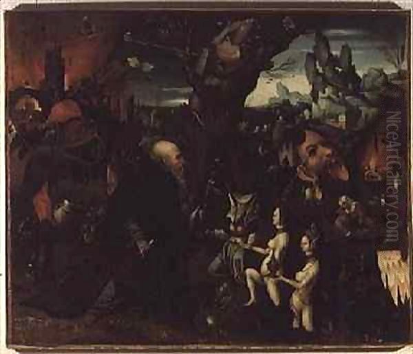 Temptation of St. Anthony Oil Painting by Herri met de Bles