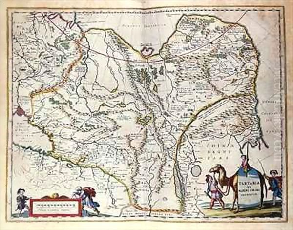 Map of Siberia and China from 'Le Theatre du Monde' Oil Painting by Willem and Joan Blaeu