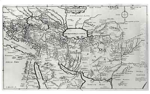 Map of the Travels and the Expeditions of Alexander the Great (356-323 BC) in Asia Oil Painting by Jean Blanchin