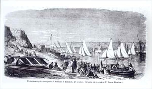 The first regattas at Marseilles Oil Painting by Pierre Blanchet