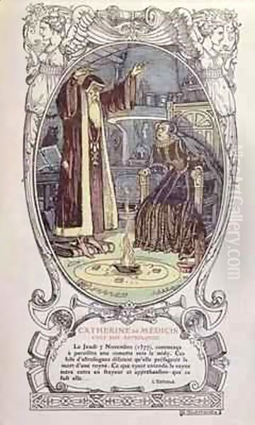 The Astrologer, Cosimo Ruggieri (d.1615) Predicting the Death of a Queen for Catherine de Medici (1519-89) in 1577 Oil Painting by E. Blanche