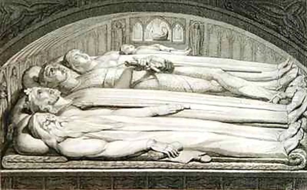 The King, Councellor, Warrior, Mother and Child in the Tomb Oil Painting by William Blake