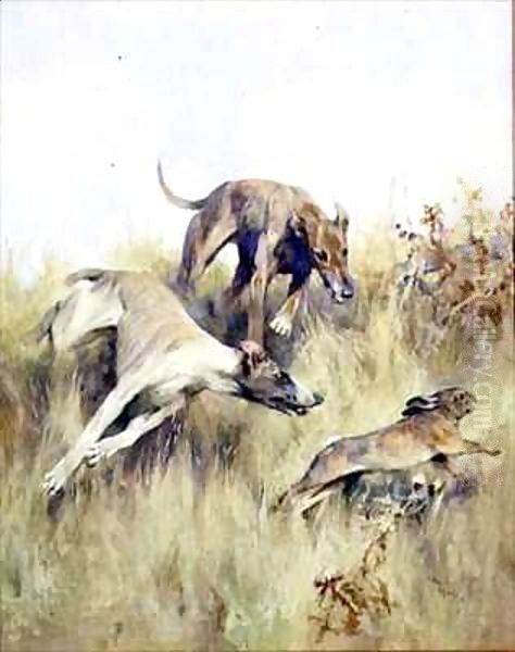 Coursing at Mayhill Oil Painting by B. Blake