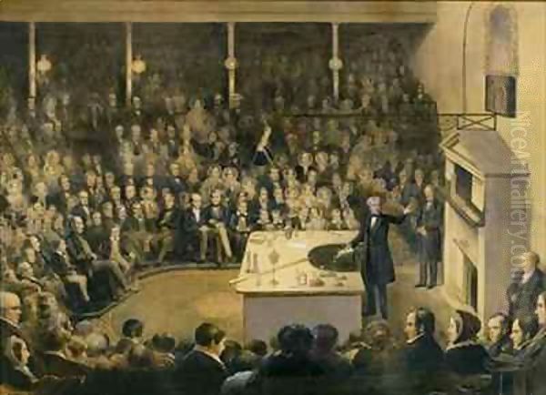 Michael Faraday (1791-1867) Lecturing in the Theatre at the Royal Institution by Alexander Blaikley