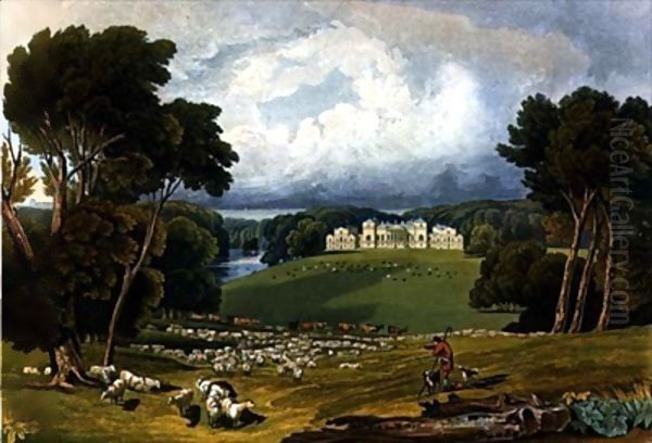 View of Holkham Hall, Norfolk Oil Painting by Elizabeth Blackwell