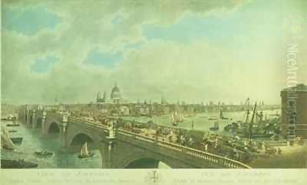 View of London taken from Albion Place, Blackfriars Bridge Oil Painting by N.R. Black