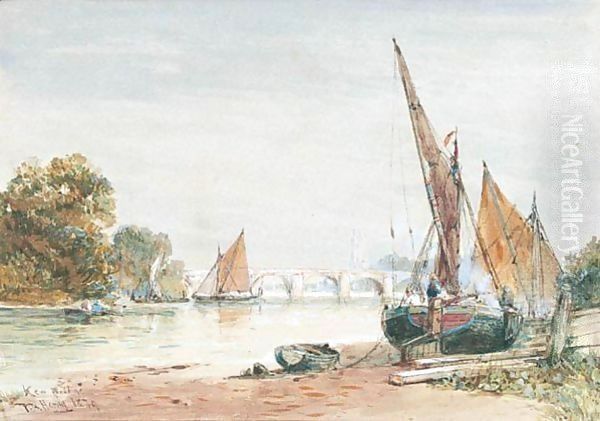 Kew Bridge On The Thames Oil Painting by Thomas Bush Hardy