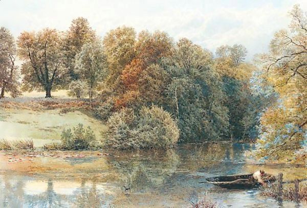 The Thames At Wargrave, Berkshire Oil Painting by Myles Birket Foster