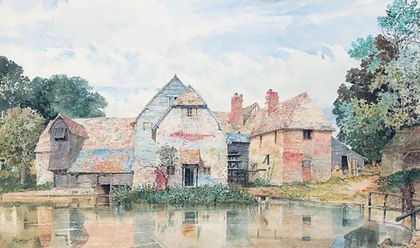 Cleve Mill Near Goring On Thames Oil Painting by George Nattress