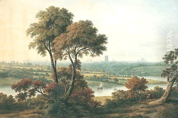 View Of Chester Oil Painting by John Glover