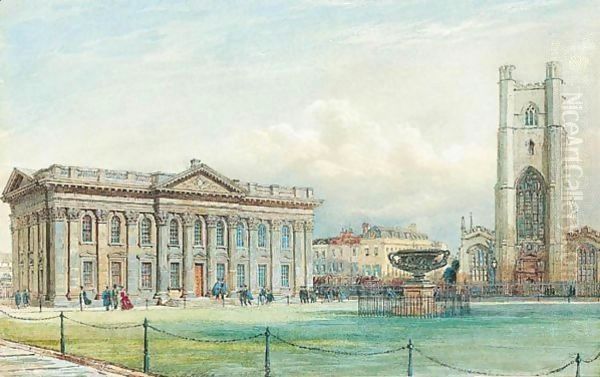 The Senate House And St Mary's Church, Cambridge Oil Painting by Bradford Rudge