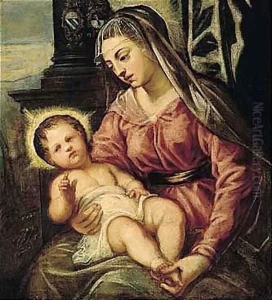 The Madonna And Child Oil Painting by Jacopo Tintoretto (Robusti)