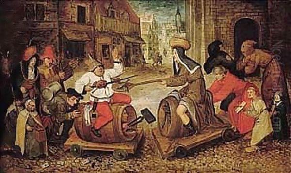 The Battle Between Carnival And Lent Oil Painting by Pieter The Younger Brueghel