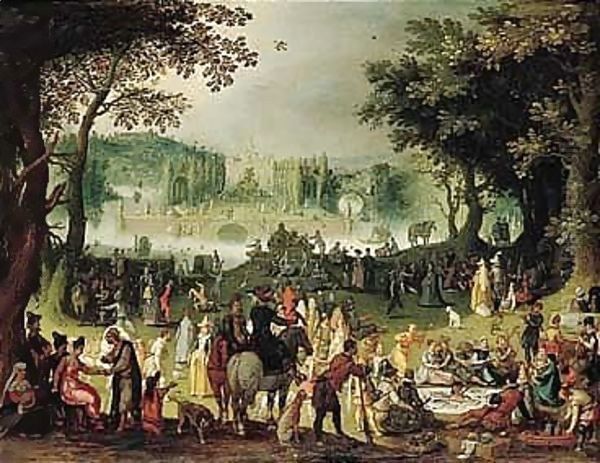 A Fete Champetre Oil Painting by Sebastien Vrancx