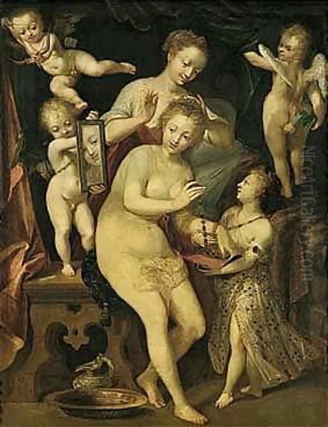 The Toilet Of Venus Oil Painting by Dirck de Quade Van Ravesteyn