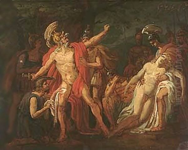 The Death Of Patroclus Oil Painting by Antoine-Jean Gros