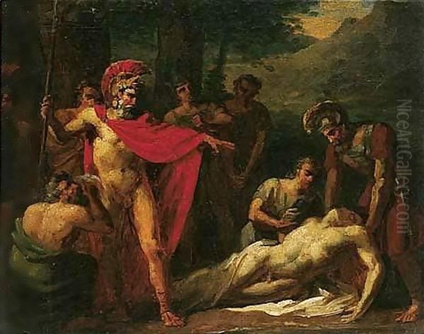 The death of patroclus Oil Painting by Baron Antoine-Jean Gros