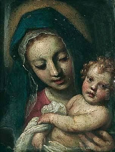 The Madonna And Child Oil Painting by Palma Vecchio (Jacopo Negretti)