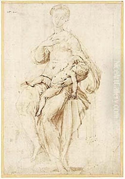 Study For The 'Madonna Dal Collo Lungo' Oil Painting by Girolamo Francesco Maria Mazzola (Parmigianino)