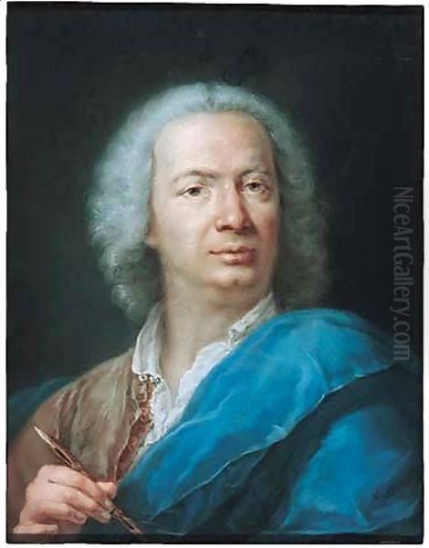 Self-Portrait of a male artist Oil Painting by Rosalba Carriera