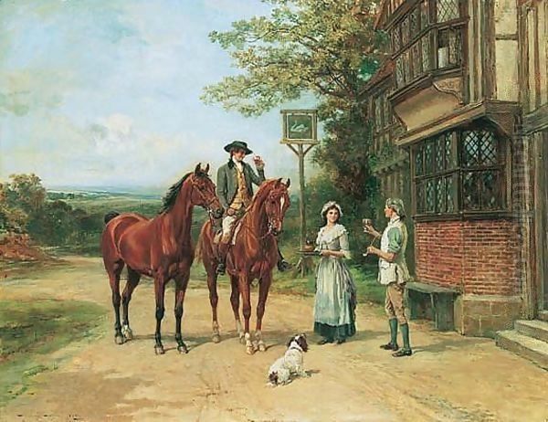 The Squire's Toast Oil Painting by Heywood Hardy