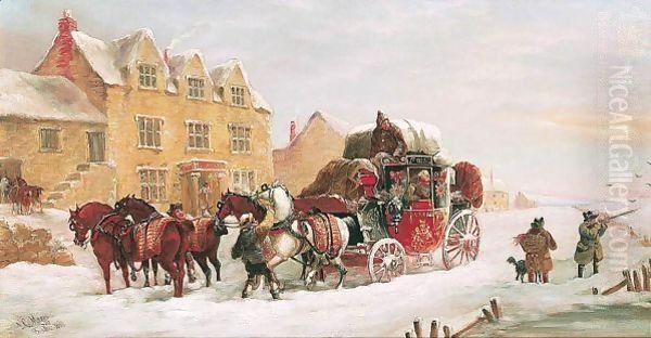 The Exeter To London Coach Oil Painting by John Charles Maggs