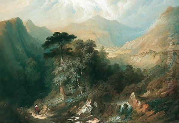 The Vale Of The Conway Oil Painting by Samuel Lines