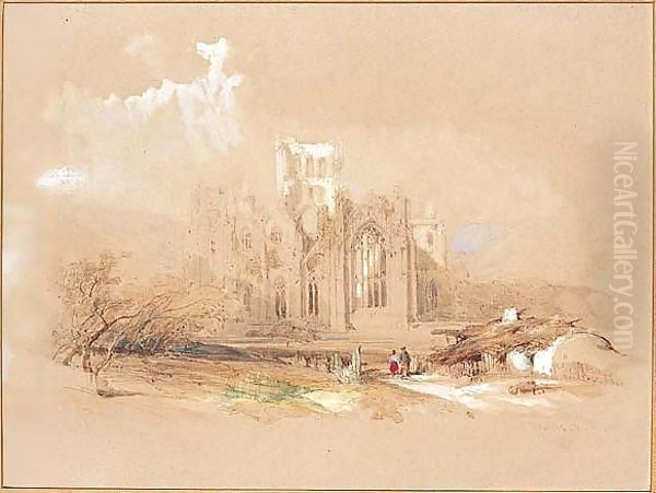 Melrose Abbey, Scotland Oil Painting by David Roberts