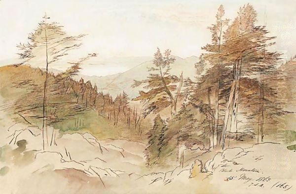 Black Mountain, Ionian Islands Oil Painting by Edward Lear