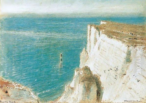 Beachy Head, Sussex Oil Painting by Albert Goodwin