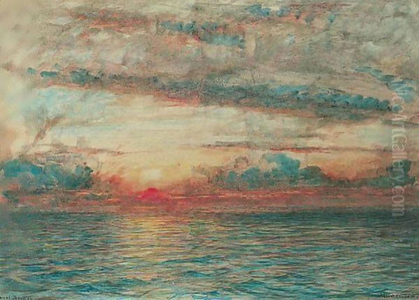 The Bay Of Bengal - In Battle Array Gathering For The Monsoon Oil Painting by Albert Goodwin