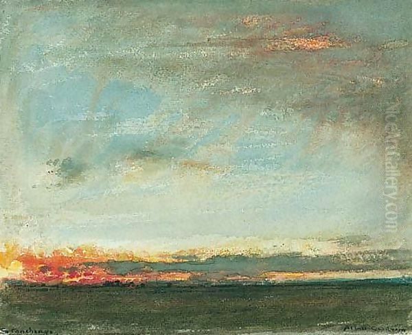 Stonehenge Oil Painting by Albert Goodwin