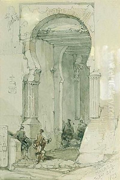 A Moorish Arch, Malaga Oil Painting by David Roberts