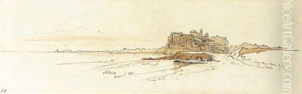 Nettuno, Southern Italy Oil Painting by Edward Lear