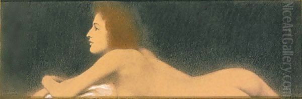 Etude De Nu Oil Painting by Fernand Khnopff