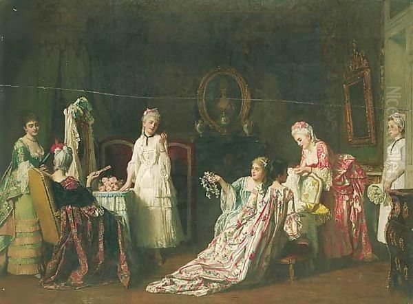 La Guirlande Oil Painting by Charles Baugniet